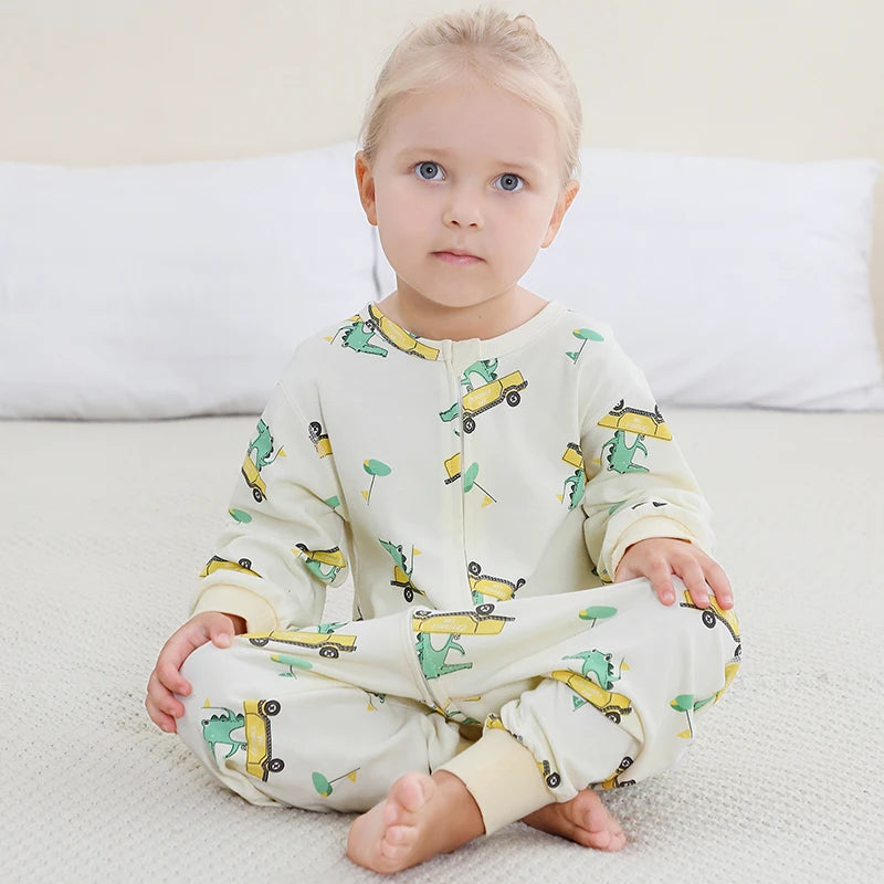 MICHLEY Spring Cotton Sleeping Bag Baby Sack Cartoon Sleepsack Pajamas Long Sleeve Sleepwear For Girls Boys Children 6M-6T