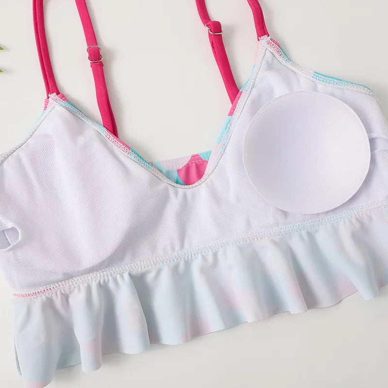 Mother Kids Girls Swimsuit Swimming Clothing Women Beach Bikini Bathing Suit Family Matching Swimwear Mummy Daughter Beachwear