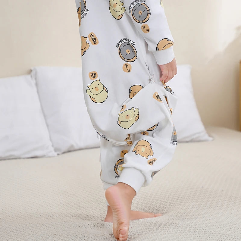 MICHLEY Spring Cotton Sleeping Bag Baby Sack Cartoon Sleepsack Pajamas Long Sleeve Sleepwear For Girls Boys Children 6M-6T