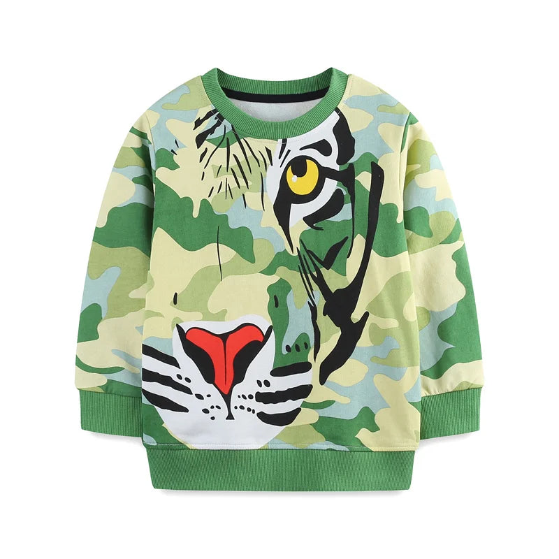 2-7T New Design Cotton Boys Sweatshirts Dinosaurs Fashion Children's Sport Shirts Long Sleeve Kids Autumn Spring Clothes