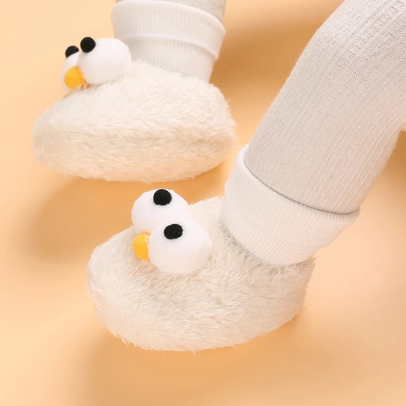 0-18M Lovely Warm Design Baby Girl Boy Toddler First Walkers Baby Shoes Soft Slippers Cute Shoes Winter Non-Slip Baby Warm Shoes