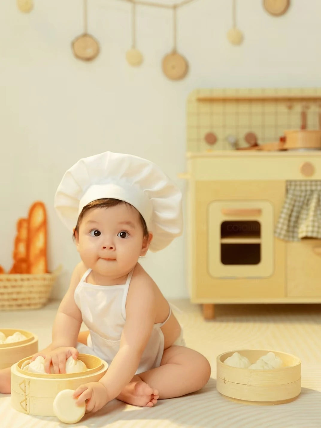 2pcs/set Baby Chef Apron Hat Newborn Photography Props  Kids Costumes  Chef Baby Cook Costume - Idrilay 
