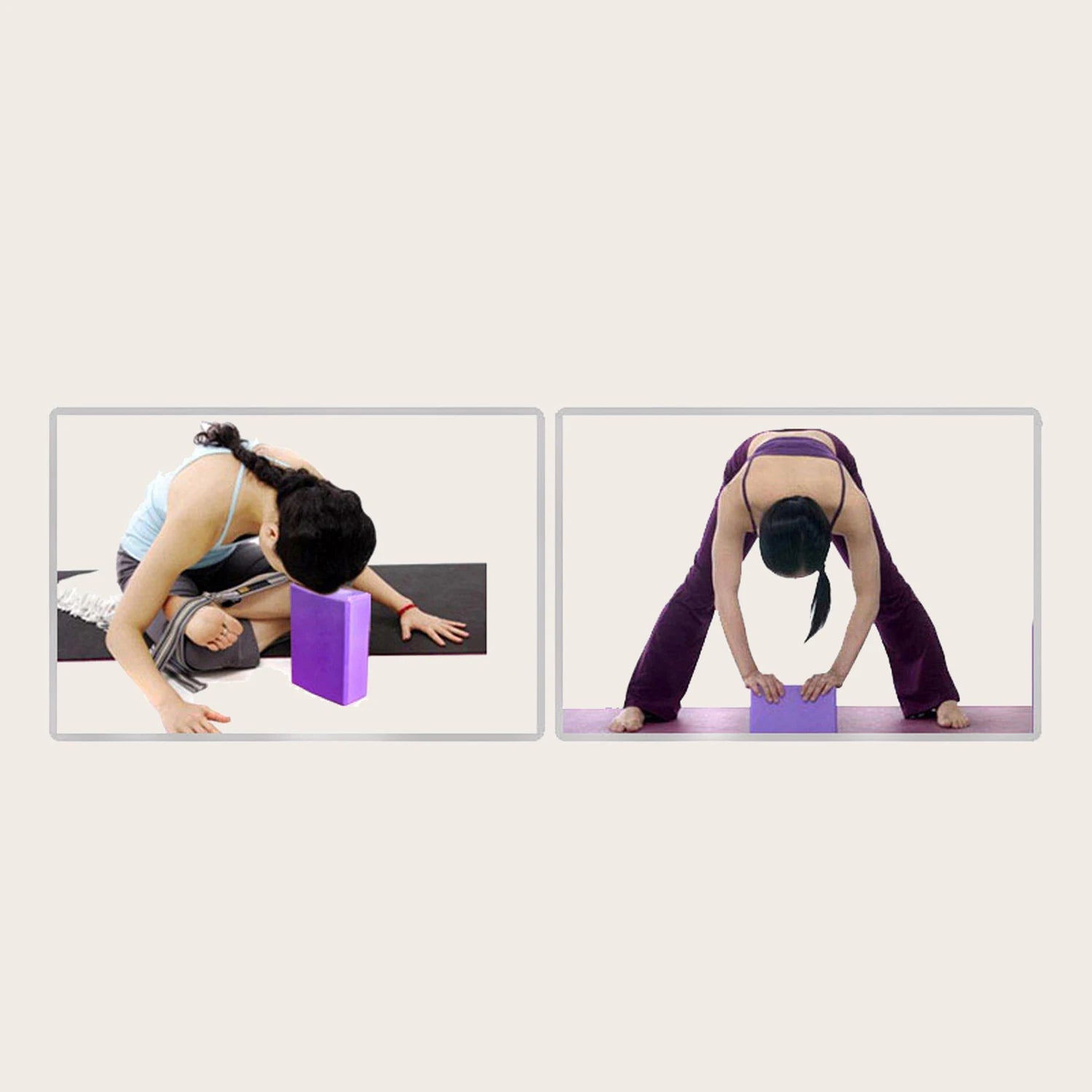 High Density Yoga Blocks -Firm EVA Foam Bricks - Gymnastics Block for Muscle Pain and Stress Purple - Idrilay 