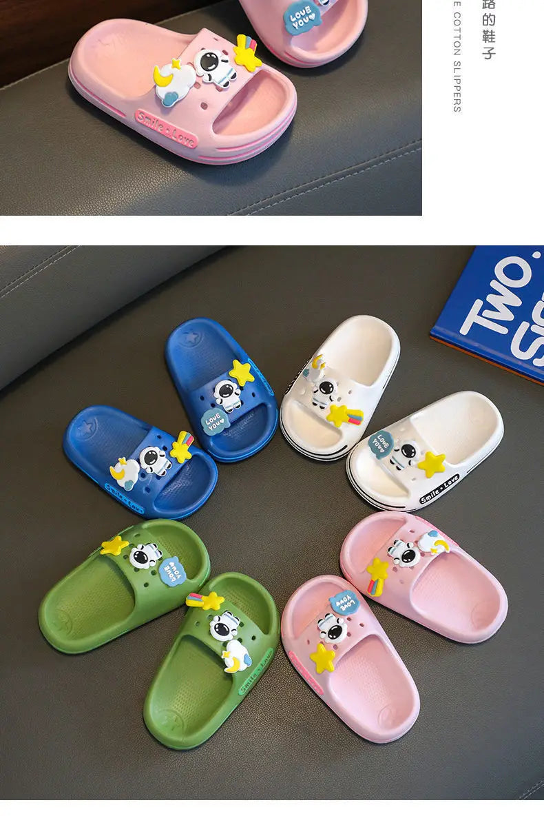 New Cute Astronaut Children's Home Indoor Slippers Anti-Slip Bathroom Baby Outdoor Sandals For Boys And Girls