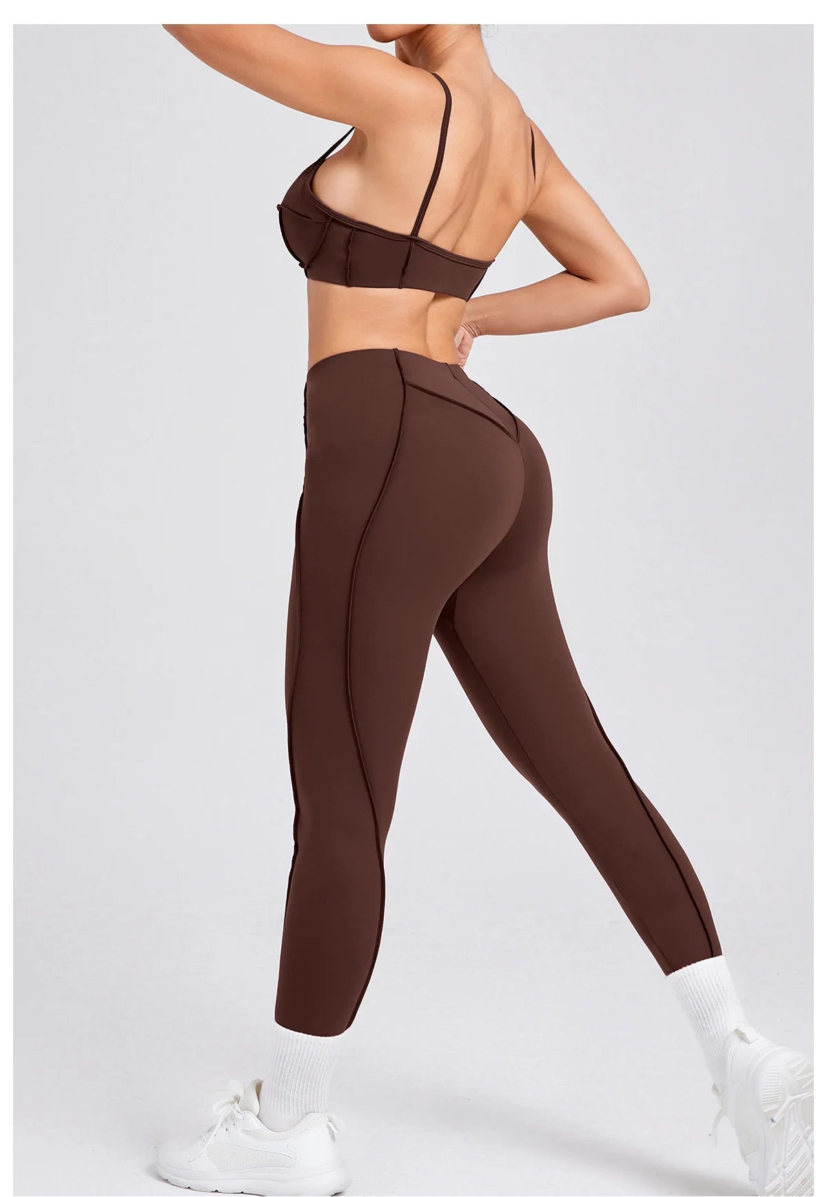 Yoga Sports Fitness Sets High Waist Hip-lifting Trousers Open Back Bra Suit Casual Running Workout Gym Leggings Sexy Sets Women - Idrilay 