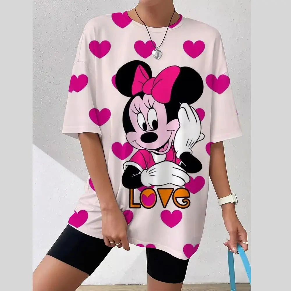 2026 M-ickey 3D Print T-shirt for Women Kids T-shirt Round Neck Clothes Pulovers Top Graphic T Shirts Casual