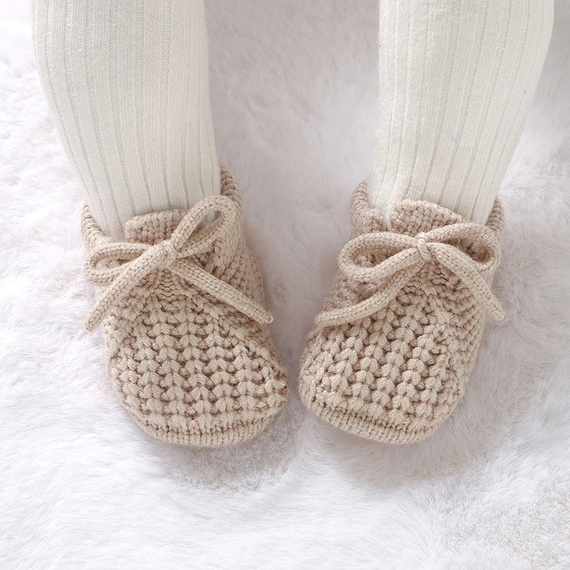 Newborn Baby Shoes Knitted Infant Boys Girls First Boots Fashion Solid Toddler Kid Bed Footwear 0-18M Warm Clothing Accessories