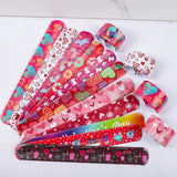 12Pcs Sweet Heart Love Slap Bracelets Valentine's Day Wristbands for Wedding Birthday Party Favors Valentine Anniversary Gift - Idrilay 