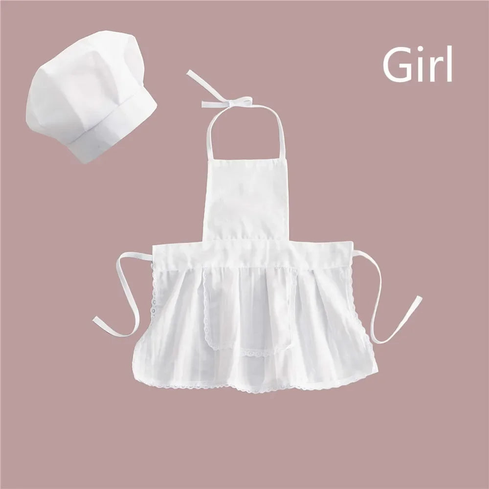 2pcs/set Baby Chef Apron Hat Newborn Photography Props  Kids Costumes  Chef Baby Cook Costume - Idrilay 
