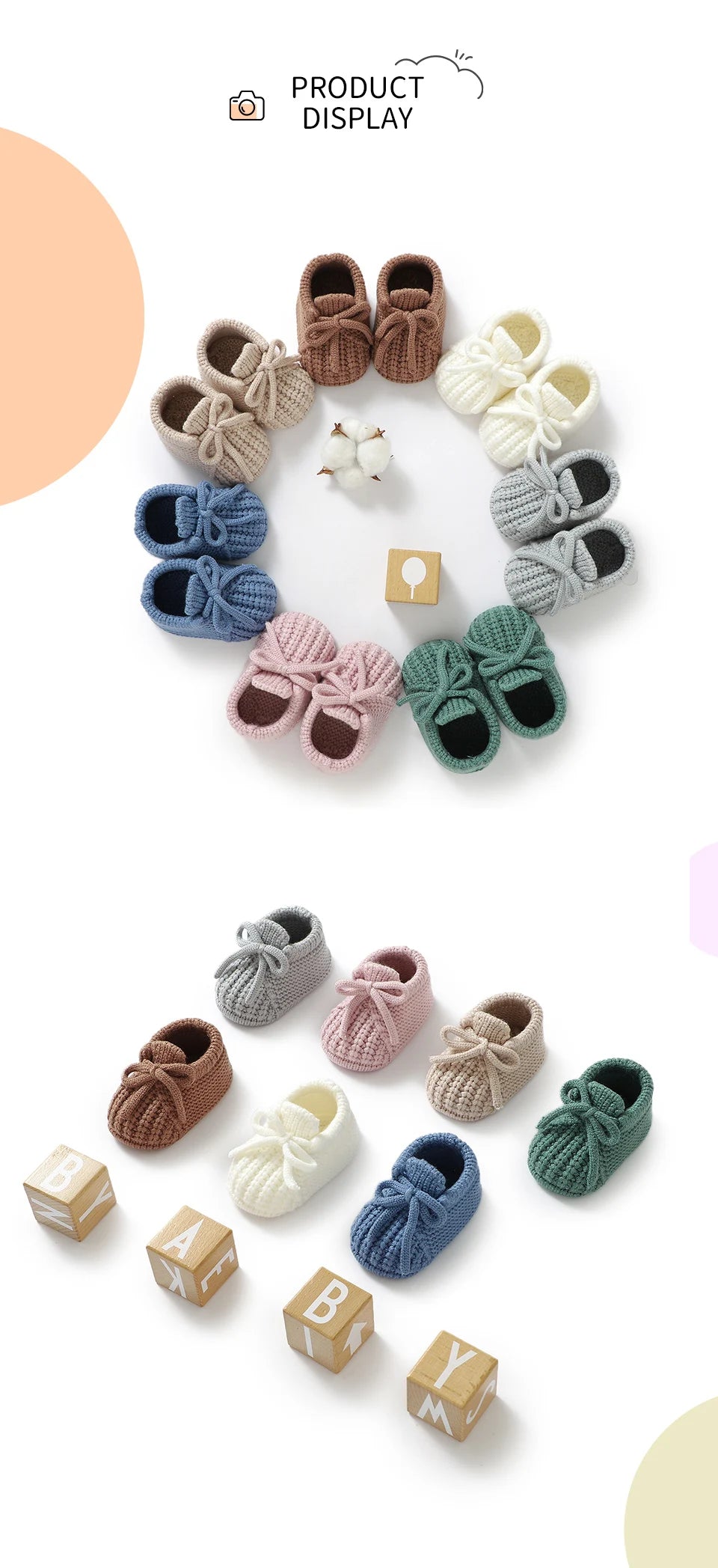 Newborn Baby Shoes Knitted Infant Boys Girls First Boots Fashion Solid Toddler Kid Bed Footwear 0-18M Warm Clothing Accessories