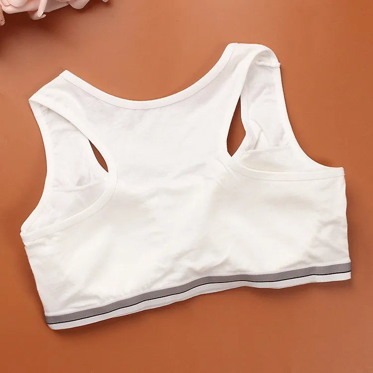 8-18Y Teenage Girls Training Bras Panties Student Kids Cotton Underwear Sets Young Children Padded Bra Vest+Panties Underclothes