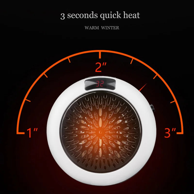 Electric Heater Portable Ptc Ceramic Hot Air Fan Household Desktop  Wall Mounted Round Home Mini Appliances Winter Heater - Idrilay 