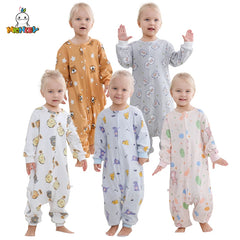 MICHLEY Spring Cotton Sleeping Bag Baby Sack Cartoon Sleepsack Pajamas Long Sleeve Sleepwear For Girls Boys Children 6M-6T