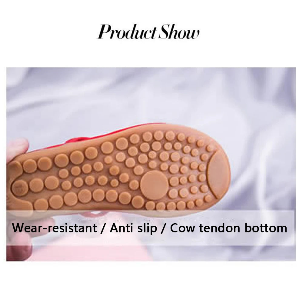 Girls Dancing Bottomed Cloth Shoes For Kids Children Soft Leather Sole Chinese Traditional Style Embroidery Ethnic Dance Shoes - Idrilay 