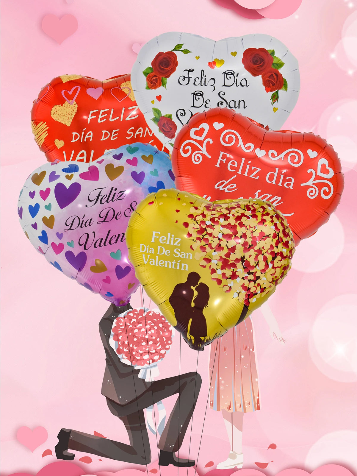 10pcs 18inch Valentine Spanish Love Heart Foil Balloons Te Amo Helium Balloon Wedding Valentine's Day Decorations Gifts - Idrilay 