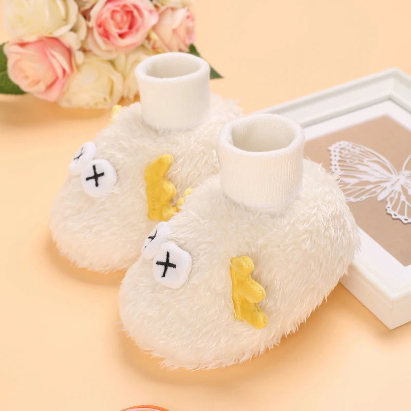 0-18M Lovely Warm Design Baby Girl Boy Toddler First Walkers Baby Shoes Soft Slippers Cute Shoes Winter Non-Slip Baby Warm Shoes