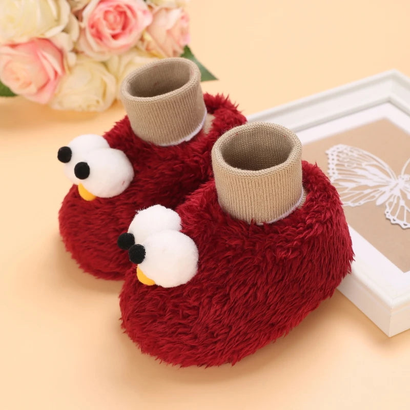 0-18M Lovely Warm Design Baby Girl Boy Toddler First Walkers Baby Shoes Soft Slippers Cute Shoes Winter Non-Slip Baby Warm Shoes