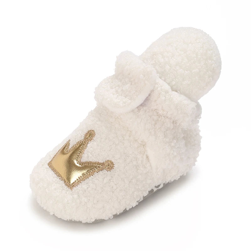 0-18M Lovely Warm Design Baby Girl Boy Toddler First Walkers Baby Shoes Soft Slippers Cute Shoes Winter Non-Slip Baby Warm Shoes