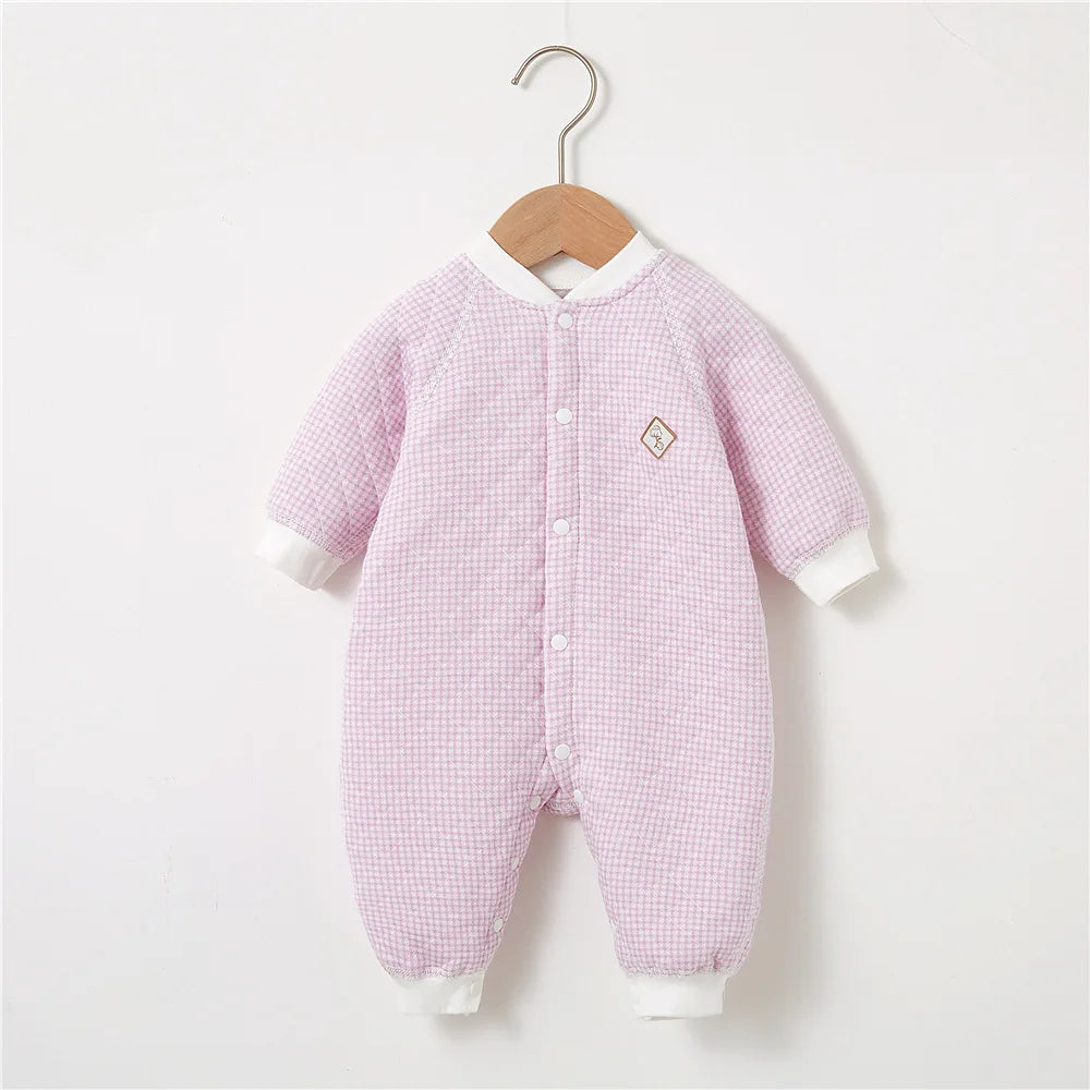 Baby Bodysuit Warm Cotton Outerwear Baby Underwear with Cotton Cladding Creeper Newborn Clothing Spring and Autumn