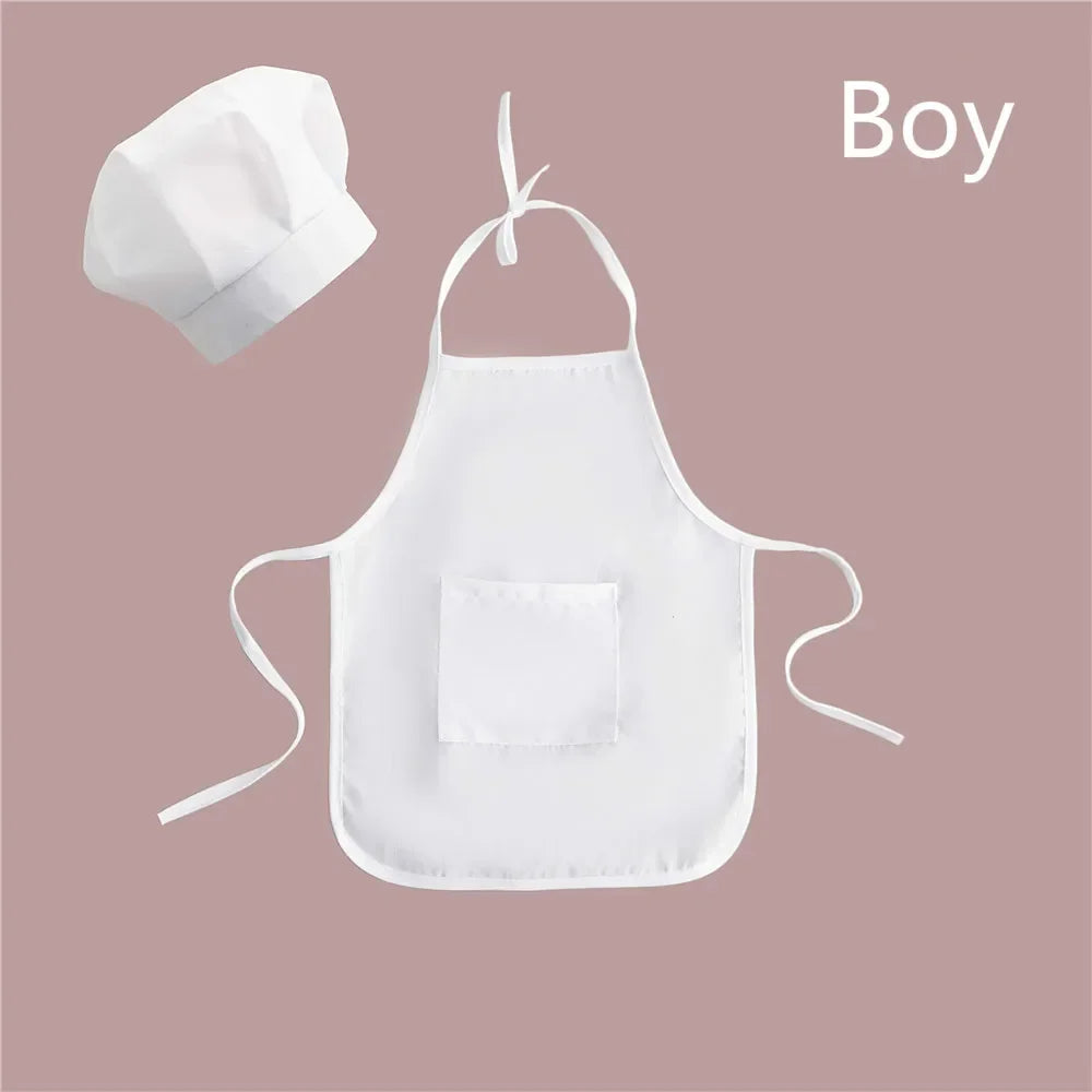 2pcs/set Baby Chef Apron Hat Newborn Photography Props  Kids Costumes  Chef Baby Cook Costume - Idrilay 