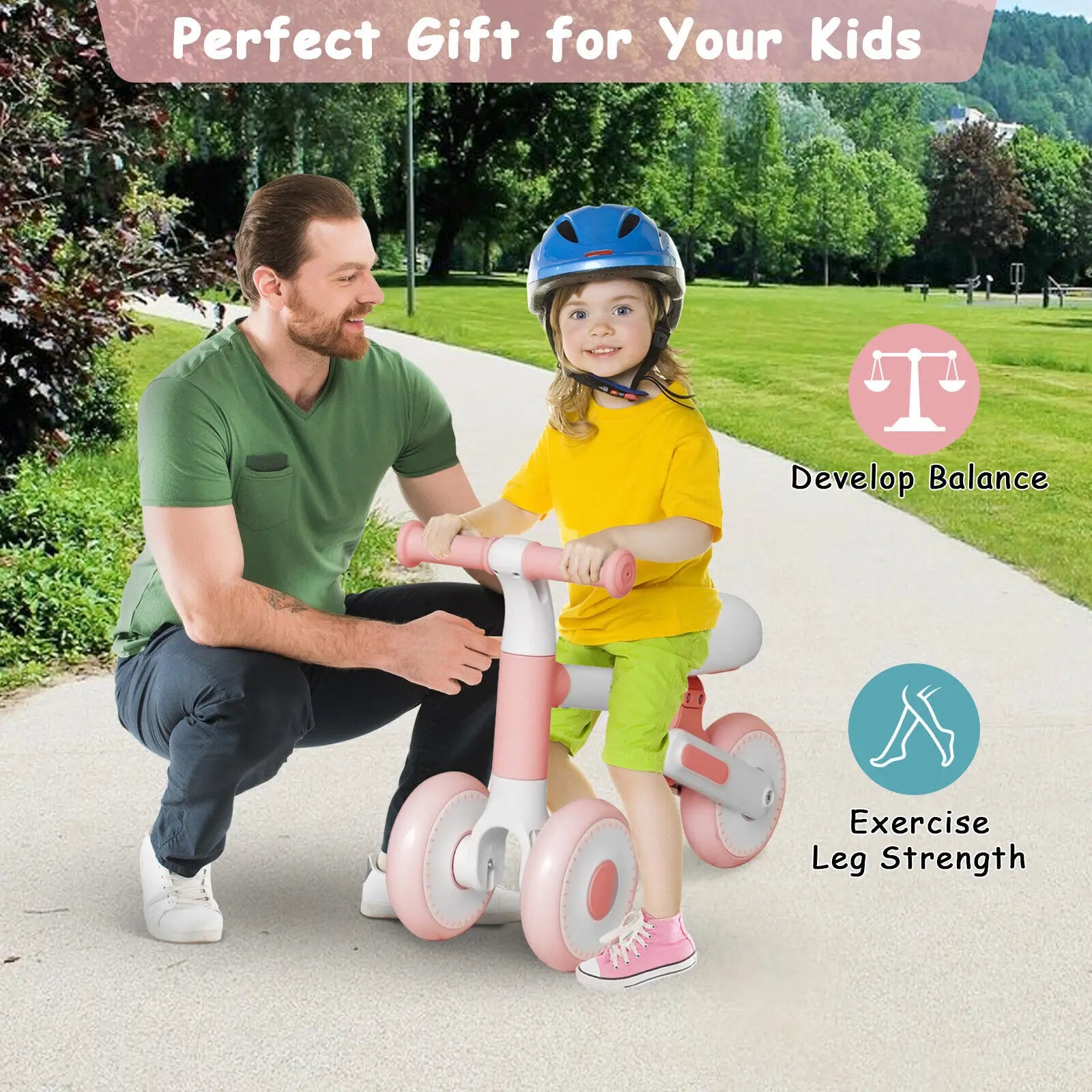 DORTALA Baby Balance Bike Indoor Outdoor Infant Bicycle Riding Toys Toddler Bike