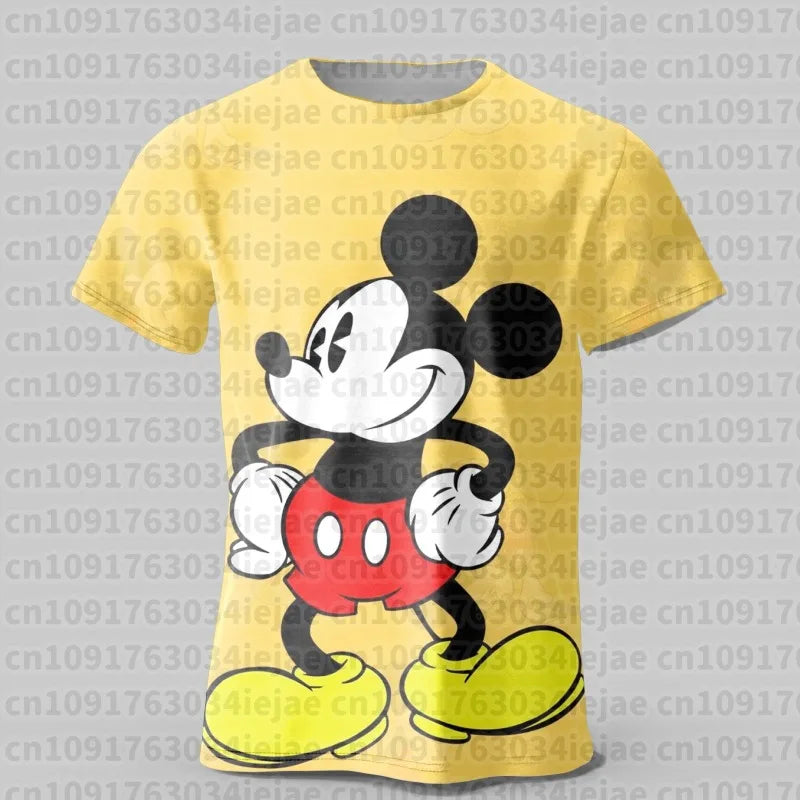 2026 Summer Mickey Minnie T-shirt 3D Print Mickey Children's Cartoon Comfortable and Breathable Boys Girls T-shirt Top