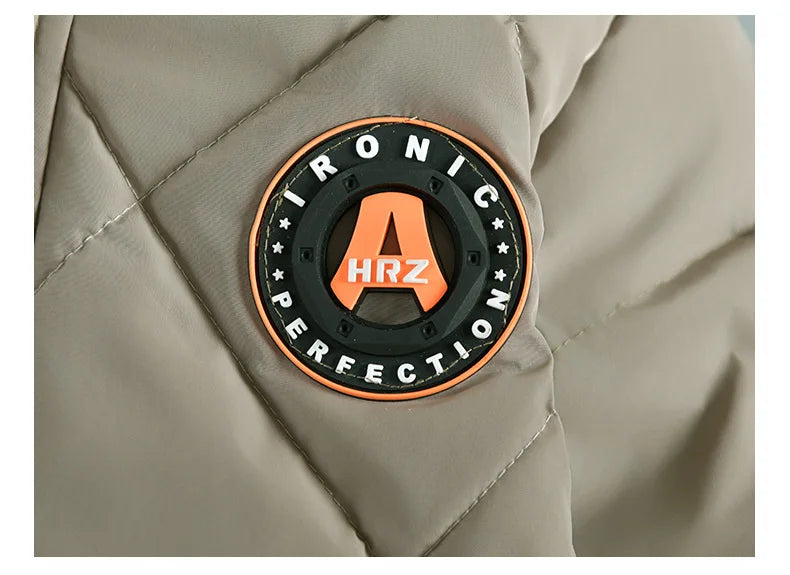 2025 Winter New Boys Jacket Solid Color Lining Plush Keep Warm Fur Collar Hooded Zipper Outerwear For 4-10Y Teen Kids Snowsuit
