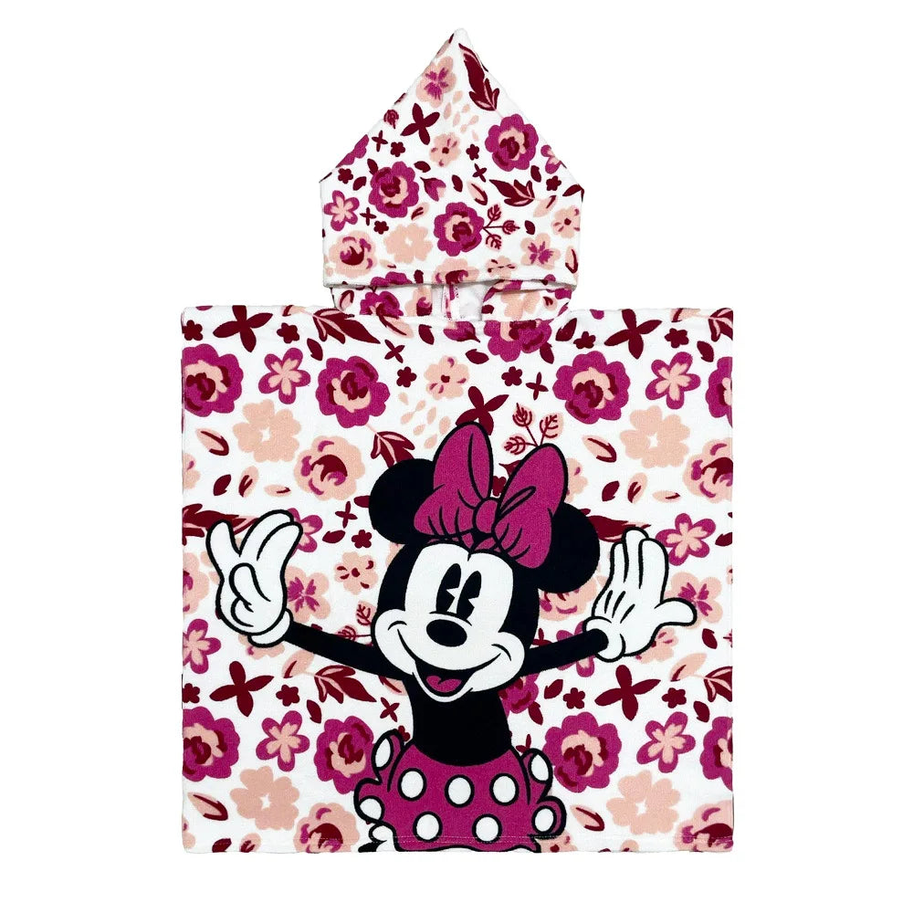 60*120 CM Baby Boys Girls Cartoon Mickey Cars Print Children Hooded Bath Towels Cloak Dry Absorbent Microfiber Bathrobes Pajamas