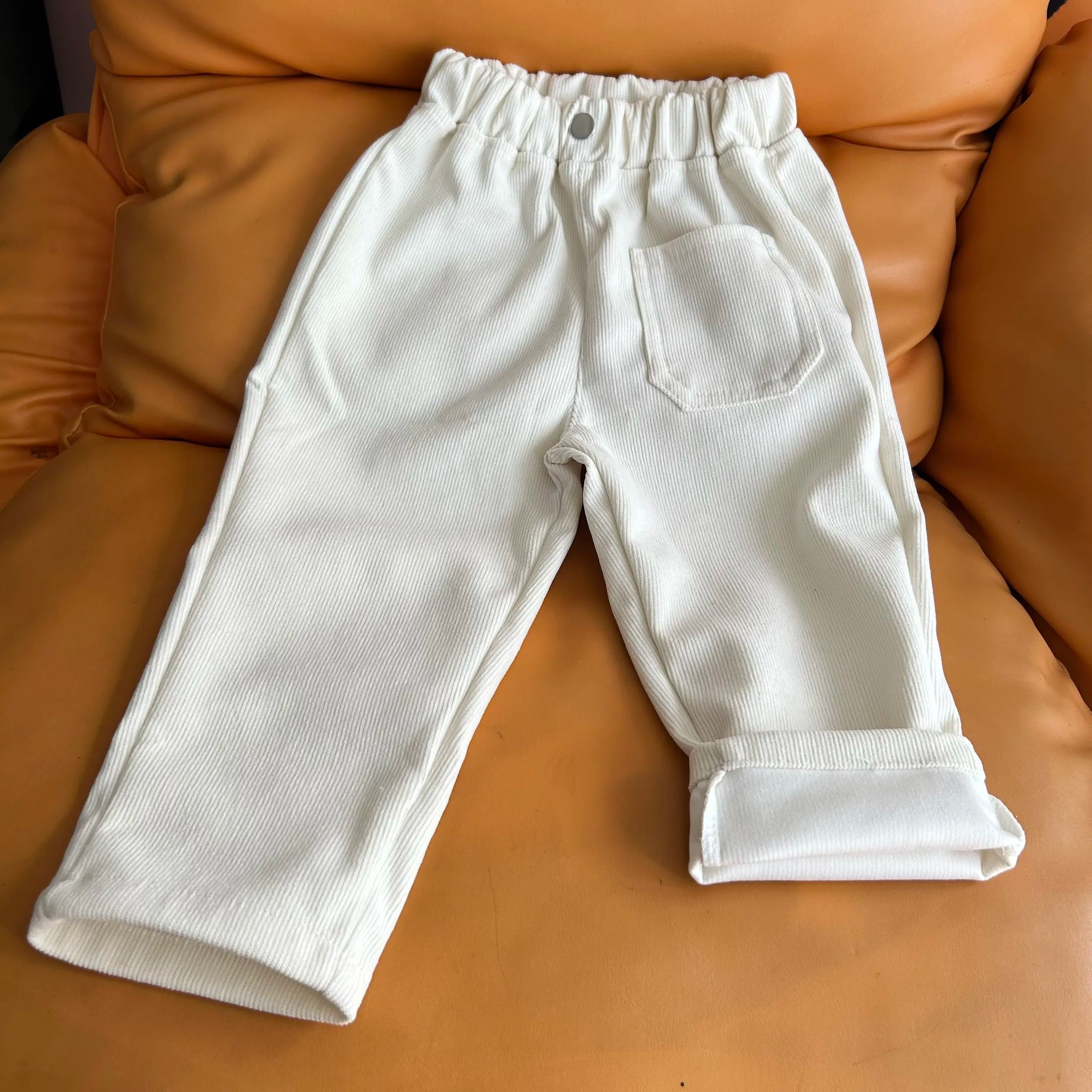 Fashion children's clothing Autumn Winter Kids solid color Corduroy pants Boys soft loose Trousers Girls all-match casual pants - Idrilay 