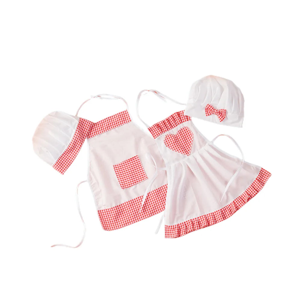 2pcs/set Baby Chef Apron Hat Newborn Photography Props  Kids Costumes  Chef Baby Cook Costume - Idrilay 