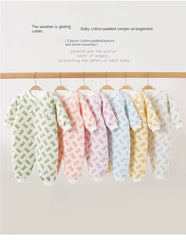 Baby Bodysuit Warm Cotton Outerwear Baby Underwear with Cotton Cladding Creeper Newborn Clothing Spring and Autumn