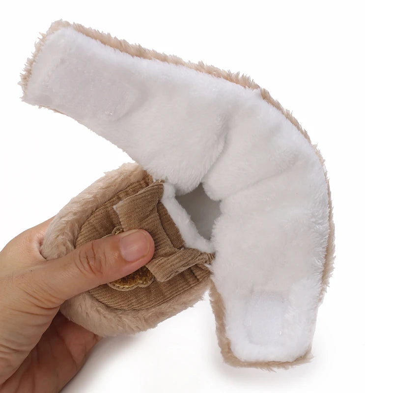 0-18M Lovely Warm Design Baby Girl Boy Toddler First Walkers Baby Shoes Soft Slippers Cute Shoes Winter Non-Slip Baby Warm Shoes