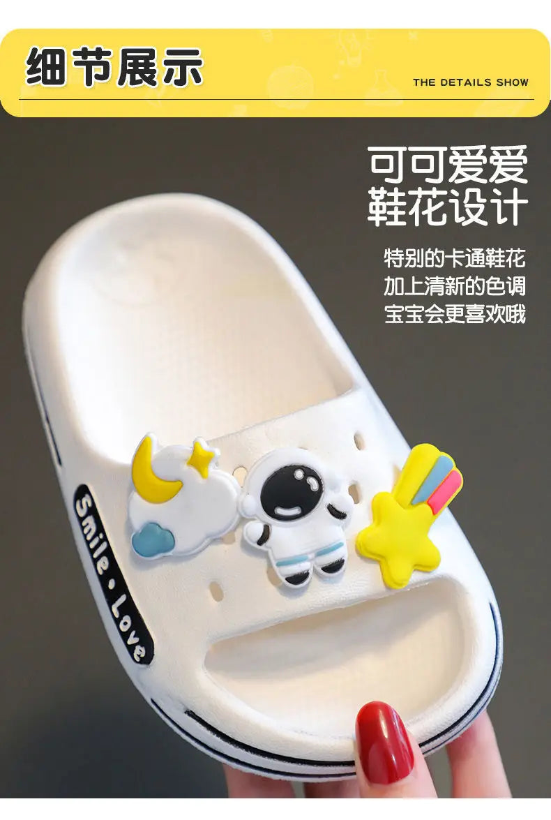 New Cute Astronaut Children's Home Indoor Slippers Anti-Slip Bathroom Baby Outdoor Sandals For Boys And Girls