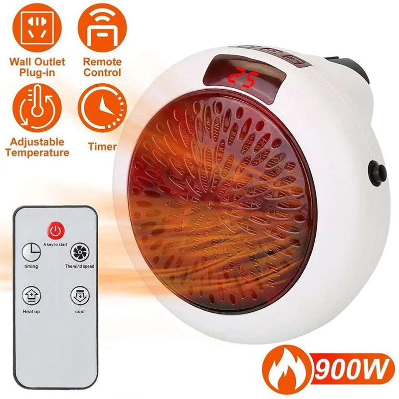 Electric Heater Portable Ptc Ceramic Hot Air Fan Household Desktop  Wall Mounted Round Home Mini Appliances Winter Heater - Idrilay 