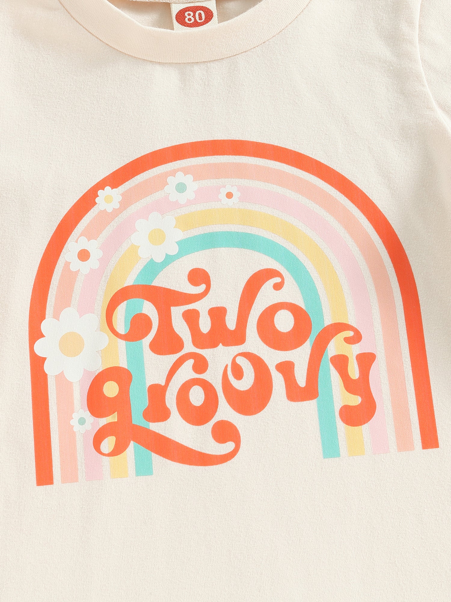 2-3T Toddler Baby Girl Birthday Outfit Groovy One/Two Groovy Romper Shirts Flower Bell Bottoms Headband Boho Clothes