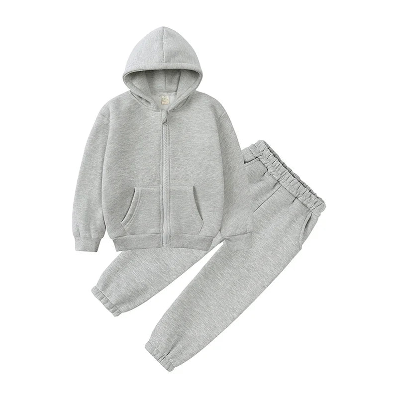 Winter Kids Clothing Sets Children Clothes Set Zipper Sports Wear Fleece Girls Sweatsuit Kids Winter Clothing Sets - Idrilay 