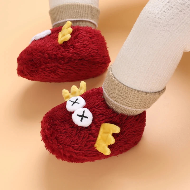 0-18M Lovely Warm Design Baby Girl Boy Toddler First Walkers Baby Shoes Soft Slippers Cute Shoes Winter Non-Slip Baby Warm Shoes