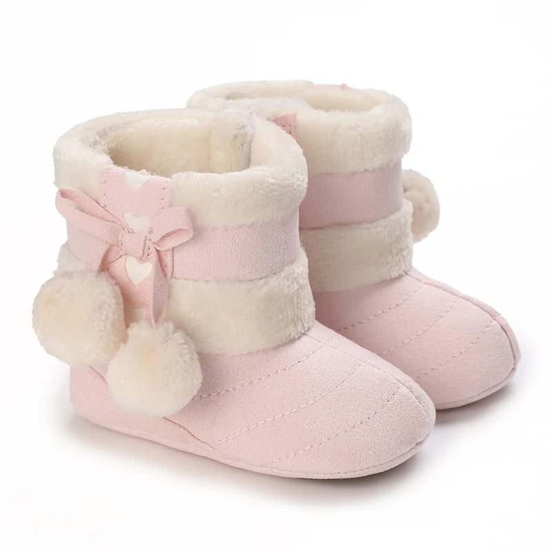 0-18M Lovely Warm Design Baby Girl Boy Toddler First Walkers Baby Shoes Soft Slippers Cute Shoes Winter Non-Slip Baby Warm Shoes