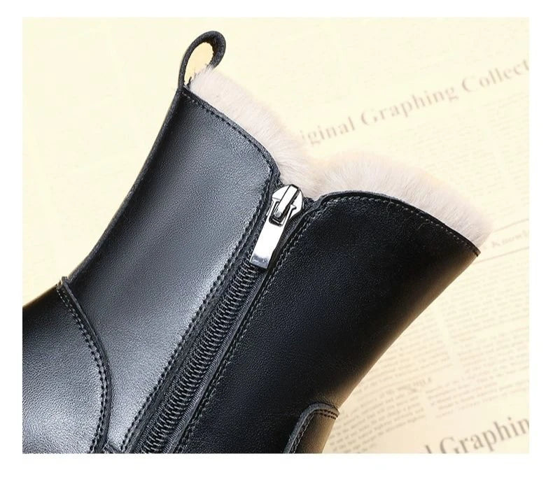 2025 New Fashion Winter Kids Faux Fur Boots for Girls Kids Plush Lining Ankle Boots Non-slip Breathable School Shoes - Idrilay 