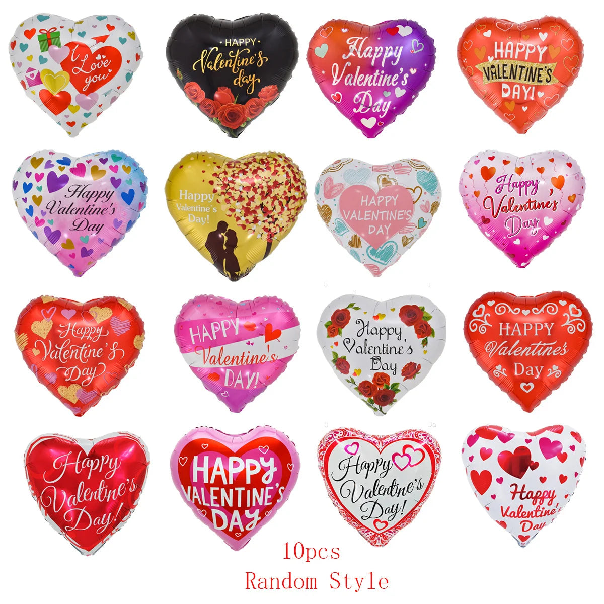10pcs 18inch Valentine Spanish Love Heart Foil Balloons Te Amo Helium Balloon Wedding Valentine's Day Decorations Gifts - Idrilay 