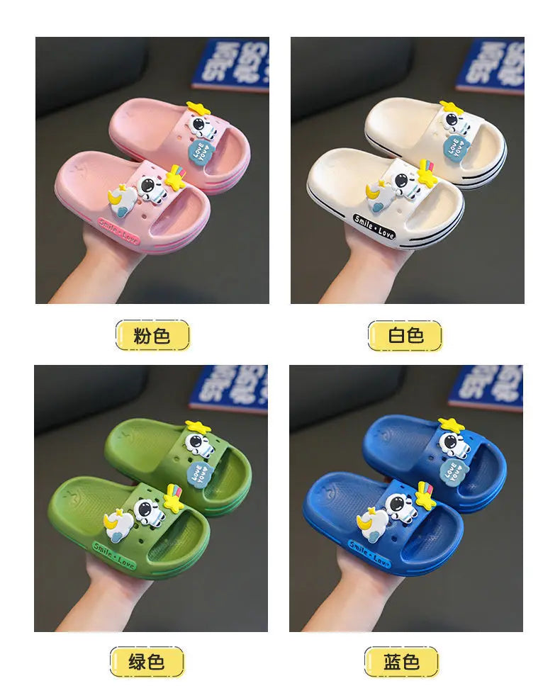 New Cute Astronaut Children's Home Indoor Slippers Anti-Slip Bathroom Baby Outdoor Sandals For Boys And Girls
