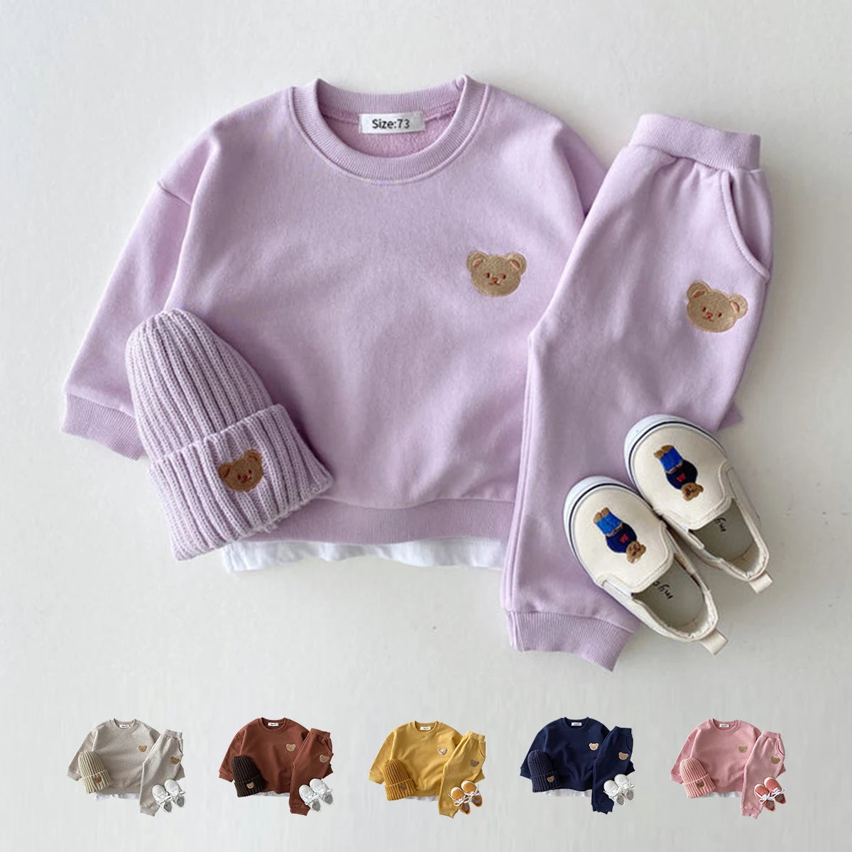 Fashion Toddler Baby Boys Girl Fall Clothes Sets Baby Girl Clothing Set Kids Sports Bear Sweatshirt Pants 2Pcs Suits Outfits - Idrilay 