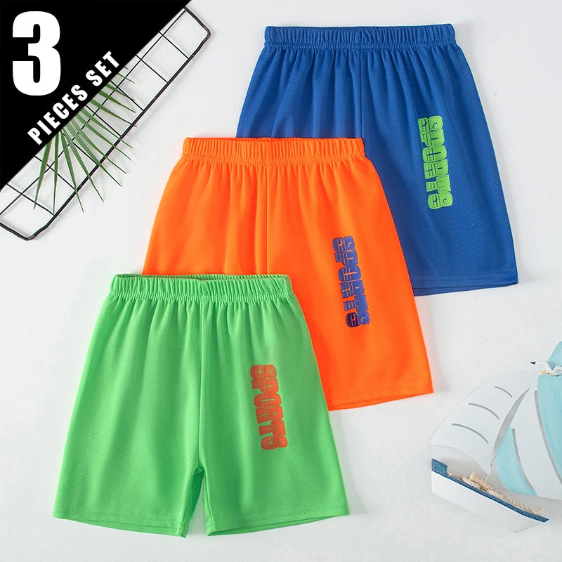 2/3 Pcs Summer Children's Dopamine Casual Versatile Shorts Boys' Sports Running Loose Pants Girls' Versatile Vacation Beach Pant