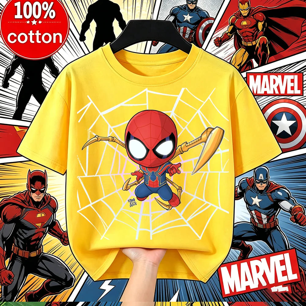 Boys Spiderman Clothes Girls Spider-Man Graphic T-Shirt Ages 3-14 Summer Marvel Kids Casual Tops
