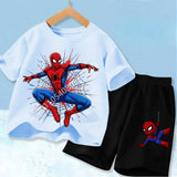 Summer Children Cartoon Spiderman Baby Set Clothing Kids Clothes Children's Short Sleeve T Shirt