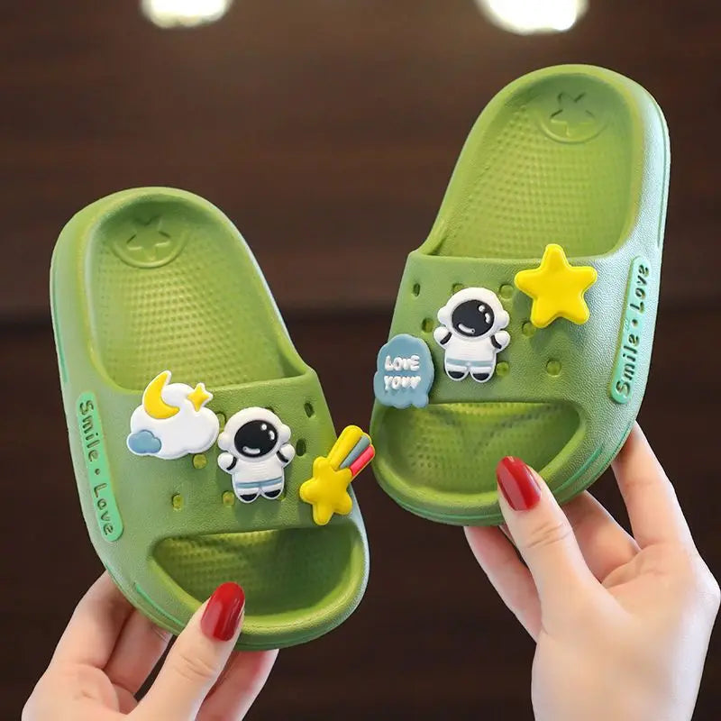 New Cute Astronaut Children's Home Indoor Slippers Anti-Slip Bathroom Baby Outdoor Sandals For Boys And Girls
