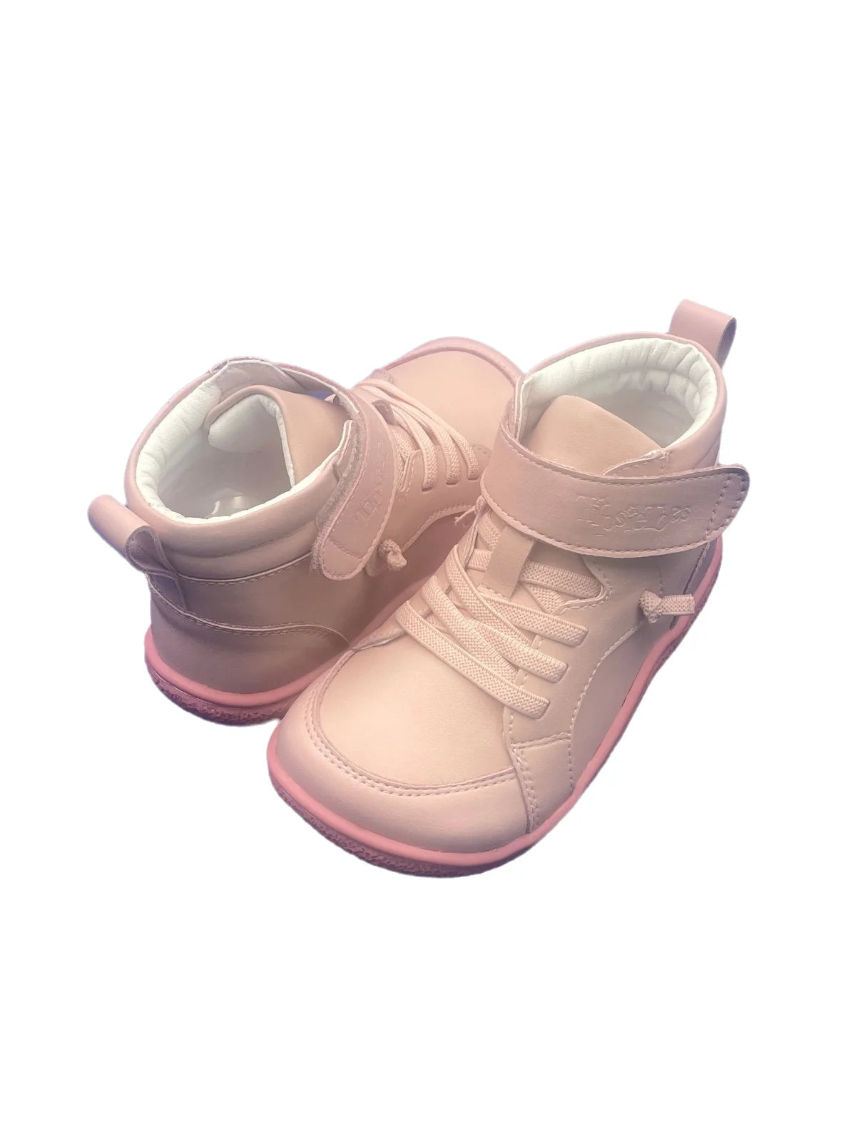 Tipsietoes Spring Autumn Genuine Leather Boots For Girls Boys Kid Barefoot Sneaker Leather Linning Light Weight Elastic Strape