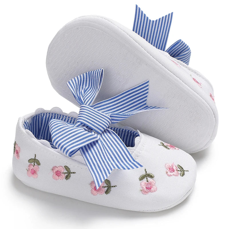 Baby Girl Shoes White Lace Floral Embroidered Soft Shoes Prewalker Walking Toddler Kids Shoes First Walker