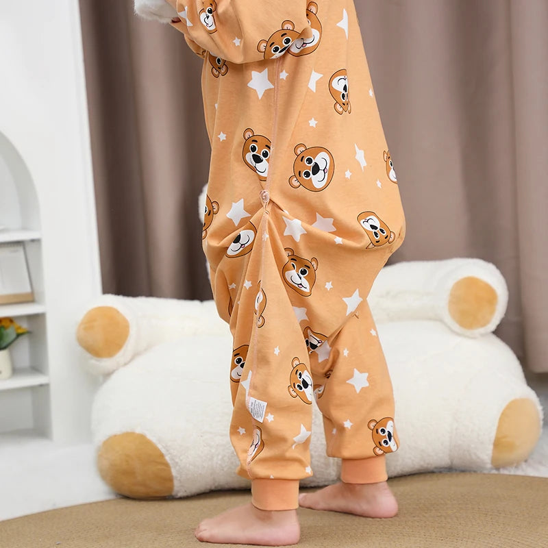 MICHLEY Spring Cotton Sleeping Bag Baby Sack Cartoon Sleepsack Pajamas Long Sleeve Sleepwear For Girls Boys Children 6M-6T