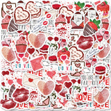 46pcs Valentine's Day Theme Pattern Stickers, Suitable for Valentine Parties, Photo Albums, Notebooks, Phone Cases, Water Bottle - Idrilay 